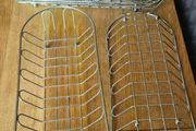 7x Stainless Steel Oval Wire Bread / Serving Baskets (35.5cm)