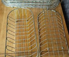 7x Stainless Steel Oval Wire Bread / Serving Baskets (35.5cm)
