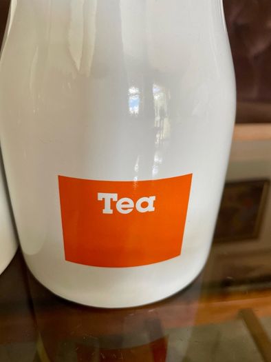 Vintage Typhoon Sugar and Tea Round Lidded Ceramic Jar Pantry Storage