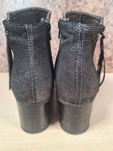 Women's Amy Huberman Bourbon Ankle Boots Heels Grey Leather Suede Size Uk 6 Eu 39