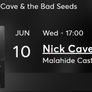 1 Front Standing Ticket for Nick Cave & The Bad Seeds at Malahide Castle June 10th Image 2
