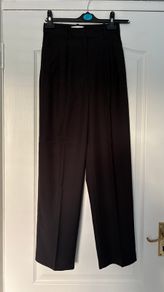H&M Black Tailored Twill Trousers size uk 4/6 (32)