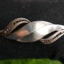 Vintage Sterling Silver 925 Twist Leaf Blade Pendant Long Necklace 7,1g length - 20" Image 3