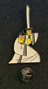 Samurai jack , pin back badge.