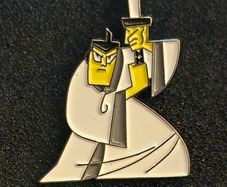 Samurai jack , pin back badge.