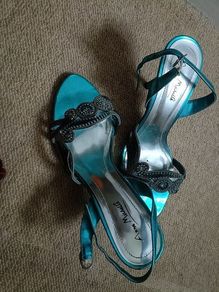 Vintage Anne Michelle Heels UK size 5 Turquoise Beautiful shoe
