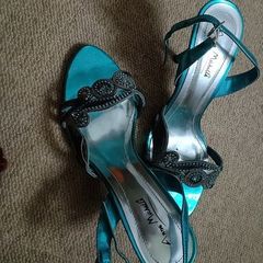 Vintage Anne Michelle Heels UK size 5 Turquoise Beautiful shoe