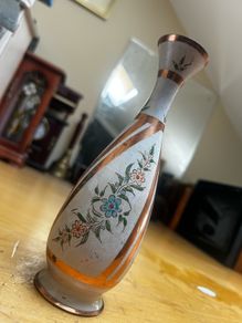 vintage brass flower vase