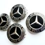 4 x Gloss Black 75mm  MERCEDES BENZ wheel CENTER CAPS (very strong fit, aluminum top) new style, for new models Image 4