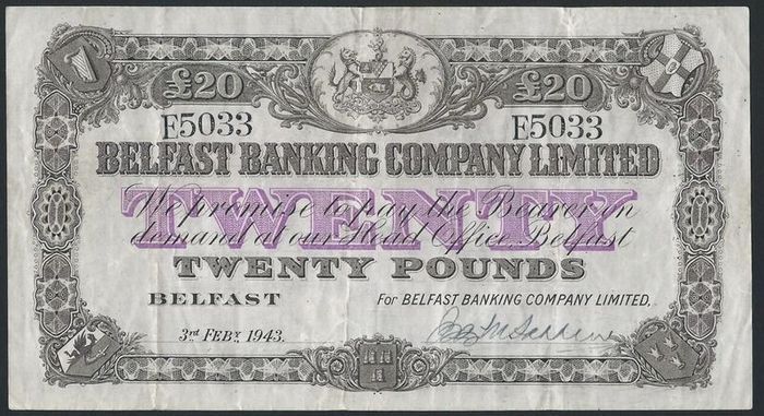 Northern Ireland | 20 Pounds | 1943 | P.129c | E 5033 | FINE