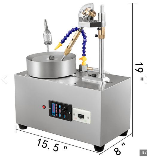 Gem Faceting Machine Rock Polisher 2800rpm Jewelry Polisher W/ Pump