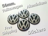 Set 4x 56mm Volkswagen Aluminium Stickers Wheel Centre Cap Sticker 56