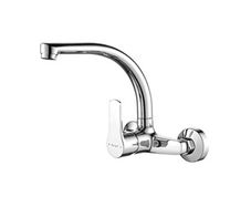 Ibergrif M16357 Kitchen Faucet, Wall Mounted Kitchen Faucet, 360 Degree Rotatable, For Kitchen Sink, Chrome, Silver