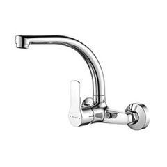 Ibergrif M16357 Kitchen Faucet, Wall Mounted Kitchen Faucet, 360 Degree Rotatable, For Kitchen Sink, Chrome, Silver