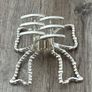 Silver Studded Bow Outline Silver Claw Clip Image 2