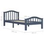 Bed Frame Grey Solid Pinewood 90x200 cm Image 6