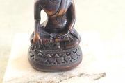 Tibet Copper meditation Budda Statue copper carving .Zen,car decor, Small Buddha Bodhisattva Sakyamuni statue buddhism crafts small Buddha on marble plinth.