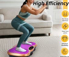 Vibration Plate Exercise Machine, Vibration Fitness Trainer with Bluetooth Speaker, 5 Program Modes, 2 Resistance Bands, Home Exercise Equipment for Fitness Body Toning
