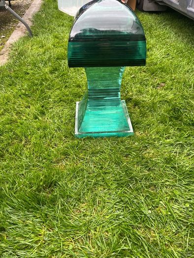 Rare glass sculpture 19 in tall x 9in square