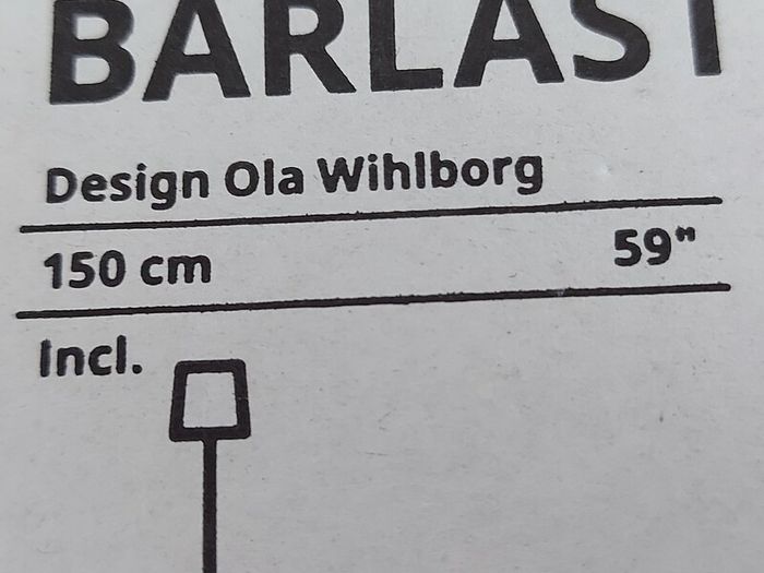 BARLAST 59 inch Floor Lamp, to be assembled, in a neat compact Box, new, never used