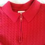 F and F Boys Cable Knit Half Zip Polo in Red Image 3