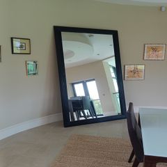 floor standing black mirror 137cm w x 242 h
