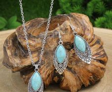 Boho Style Set: Earrings + Pendant - nice gift