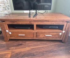 Solid wood TV stand  -walnut