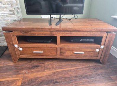 Solid wood TV stand  -walnut