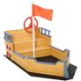Wooden Sandpit Children Sandbox Pirate Ship Sandboat Outdoor Backyard Playset Play Station (FREE SHIPPING) Image 2