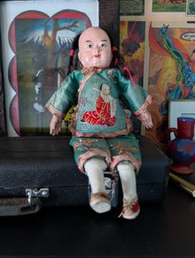 Antique Chinese Papier mache doll