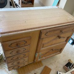 Wooden Display Cabinet with Glass Doors