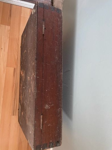 antique wooden suitcase