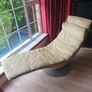 Natuzzi Vintage Modernist  Leather Swivel Chaise L Image 4