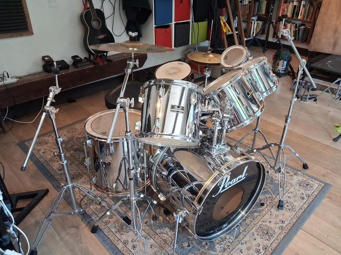 Used Pearl Export Series Drum Kit Steel Shell Finish