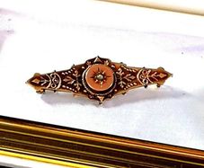 Vintage Hallmarked 9ct Gold Victorian Brooch
