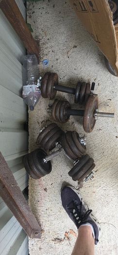 Bench , 150kg of weights barbell and dumbells set