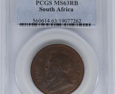South Africa 1898 1D Penny PCGS MS63RB Rare This Nice