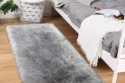 Sheepskin Rug,Fluffy Rug, Fluffy Area Small Rugs Shaggy Rugs for Bedroom Rug Fluffy Sofa Floor Carpet Home Decoration Gray Rugs