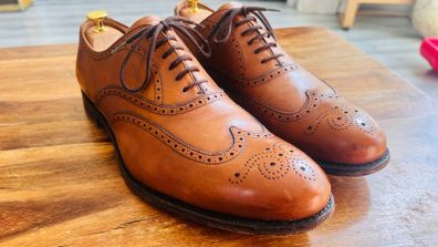 Churchs Custom Grade Tan Brogue Oxford Shoes UK 10 Made in England