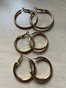 3 Pairs Hoop Earrings