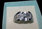 Gents Designer 18ct White Gold Filled Ring
