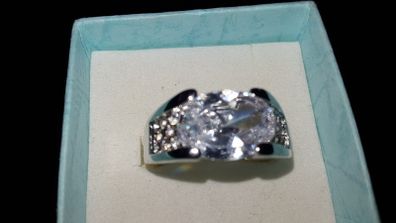 Gents Designer 18ct White Gold Filled Ring