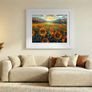 Vibrant Sunflower Field Art, Floral Canvas Painting 87x65cm Image 3
