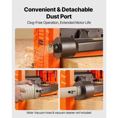 Thickness Planer, Two Speed, 330 mm Width Worktable Power Benchtop Planer, Three-Blade, 2000W 23500 RPM Powerful Motor, Dual Rollers, Over Protection, Woodworking for Hard & Soft Wood Material