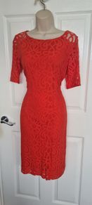 Deep Burnt Orange Lace Dress from Dunnes size 12