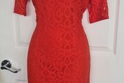 Deep Burnt Orange Lace Dress from Dunnes size 12