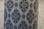 2 large lamps stunning blue /white bronze colour  base rim. 30e each