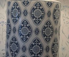 2 large lamps stunning blue /white bronze colour  base rim. 30e each