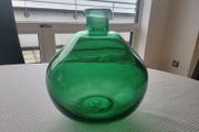 Large green glass vase